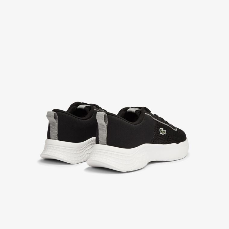 Lacoste Court-Drive Tekstil Air Mesh Sneakers Svarte | R3eiX8ja