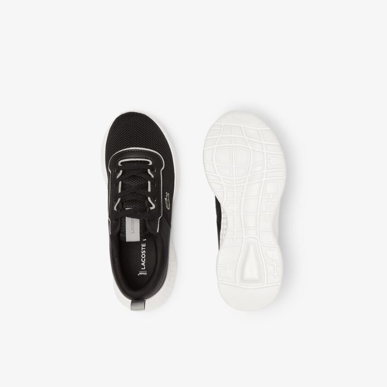 Lacoste Court-Drive Tekstil Air Mesh Sneakers Svarte | R3eiX8ja