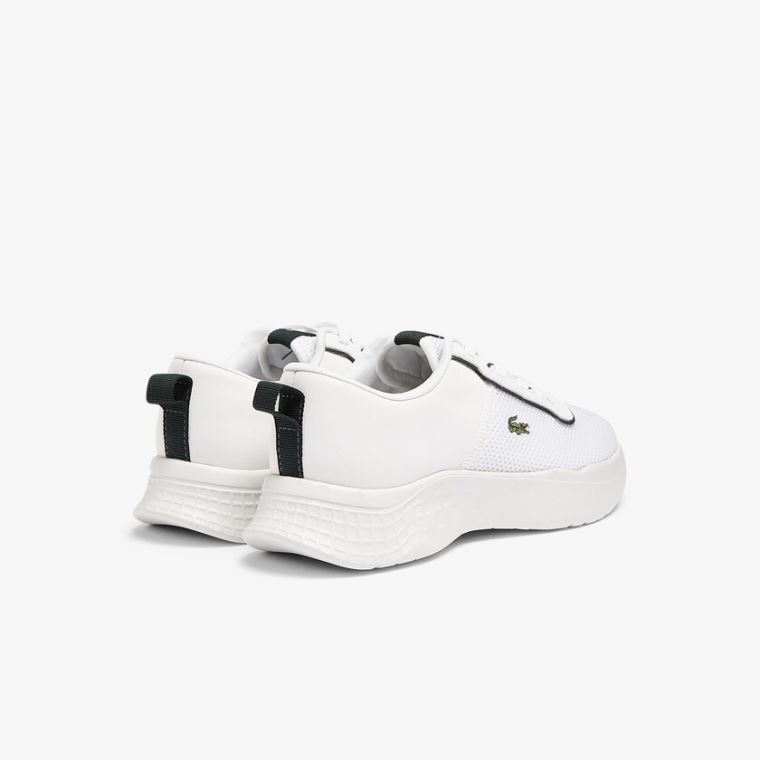 Lacoste Court-Drive Tekstil Air Mesh Sneakers Hvite Mørke Grønn | aA8D1Kws