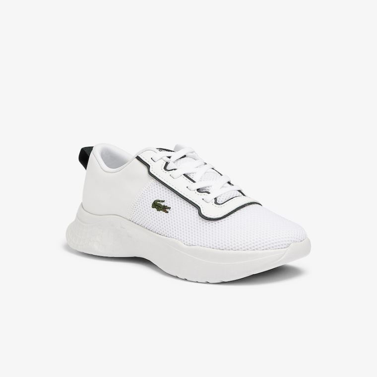 Lacoste Court-Drive Tekstil Air Mesh Sneakers Hvite Mørke Grønn | aA8D1Kws