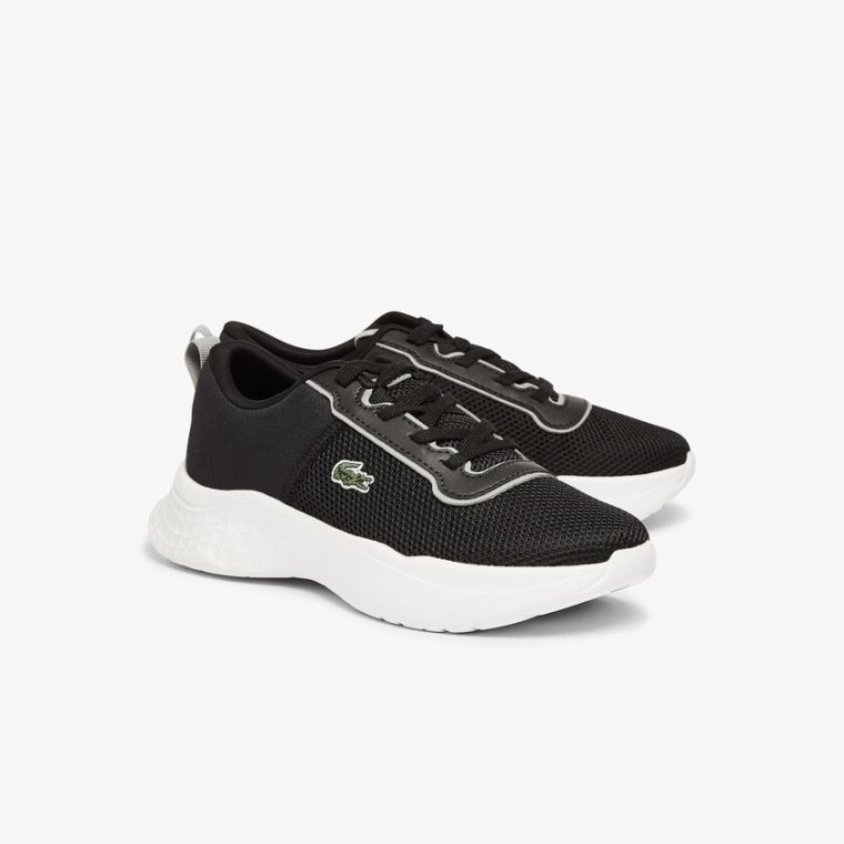 Lacoste Court-Drive Tekstil Air Mesh Sneakers Svarte Grå | eafjCOTi