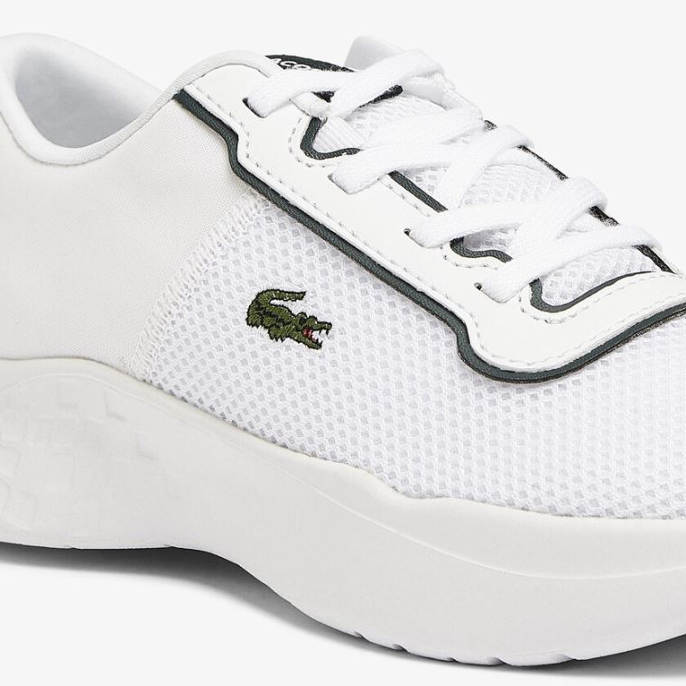 Lacoste Court-Drive Tekstil Air Mesh Sneakers Hvite | zfBRpo5m