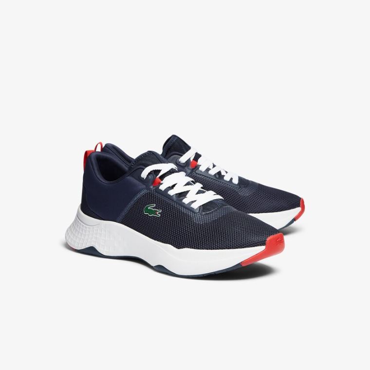 Lacoste Court-Drive Tekstil Sneakers Marineblå Hvite | 7IFXKWEw