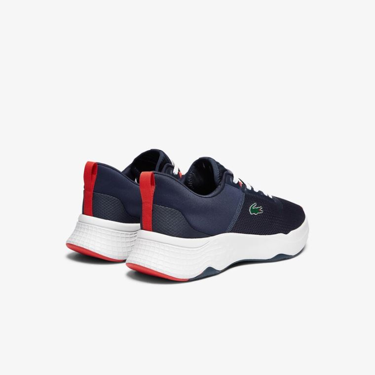 Lacoste Court-Drive Tekstil Sneakers Marineblå Hvite | 7IFXKWEw