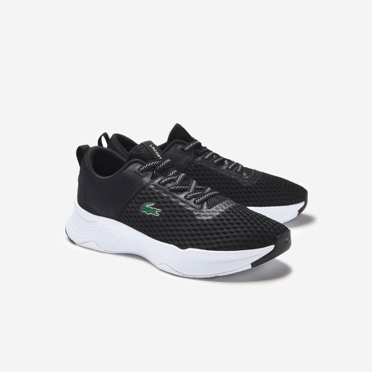 Lacoste Court-Drive Tekstil Sneakers Svarte Hvite | dM9bNixf