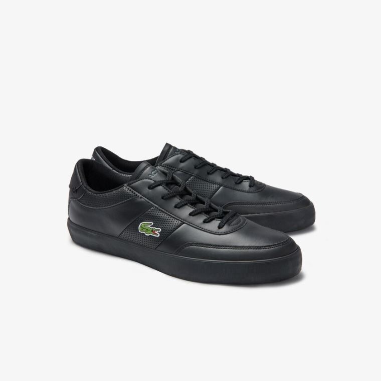 Lacoste Court-Master Lær Sneakers Svarte | bWxMtvQl