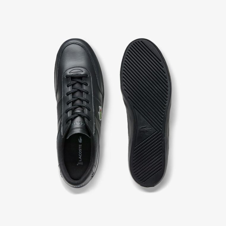 Lacoste Court-Master Lær Sneakers Svarte | bWxMtvQl