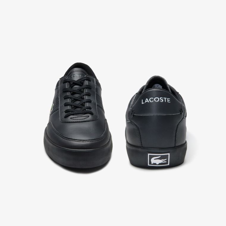 Lacoste Court-Master Lær Sneakers Svarte | bWxMtvQl