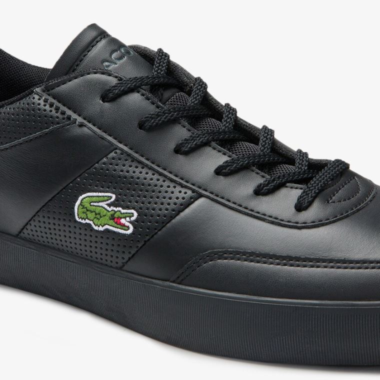 Lacoste Court-Master Lær Sneakers Svarte | bWxMtvQl