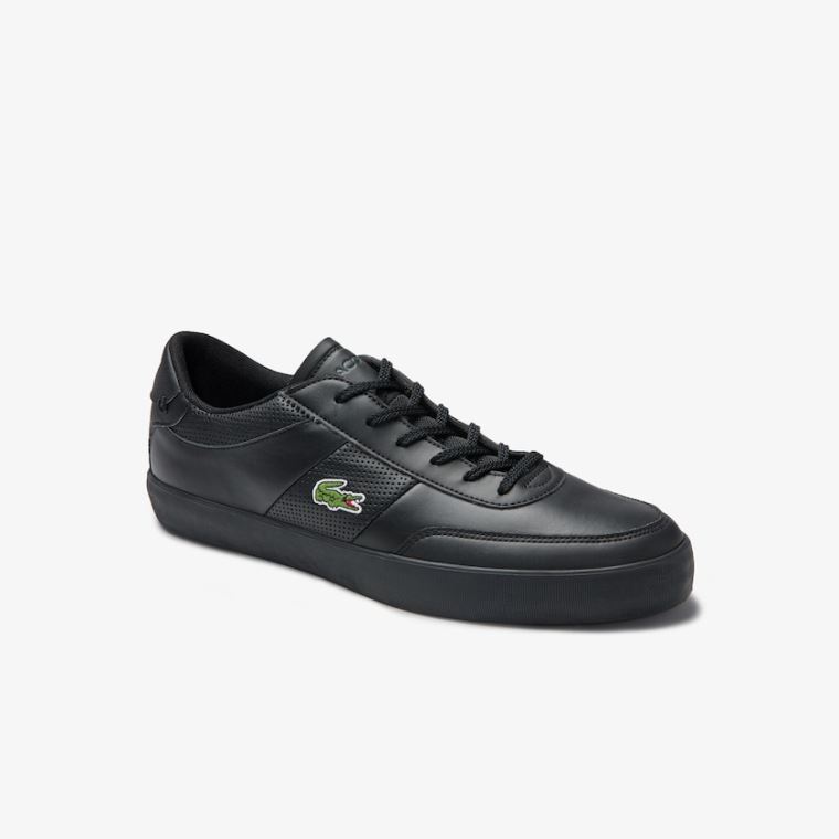 Lacoste Court-Master Lær Sneakers Svarte | bWxMtvQl