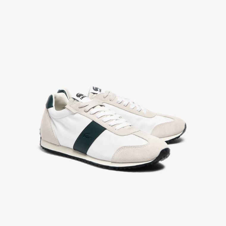 Lacoste Court Pace Tekstil Sneakers Beige Grønn | VDM8BcIh