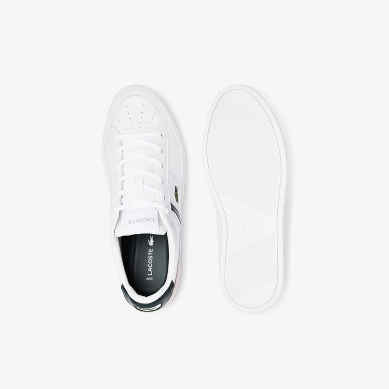 Lacoste Courtline Lær and Tekstil Sneakers Hvite | Tx8Mdrpv