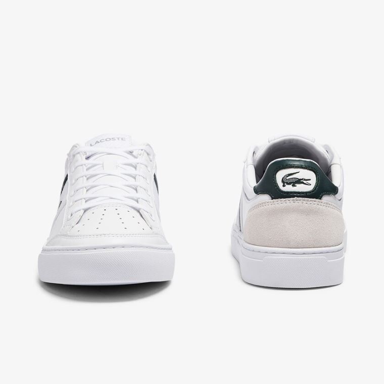 Lacoste Courtline Lær and Tekstil Sneakers Hvite | Tx8Mdrpv