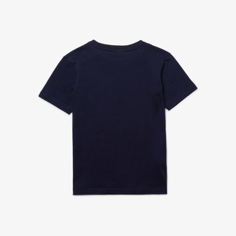 Lacoste Crew Neck Bomull Jersey T-shirt Marineblå Blå | 8YdHZkjd