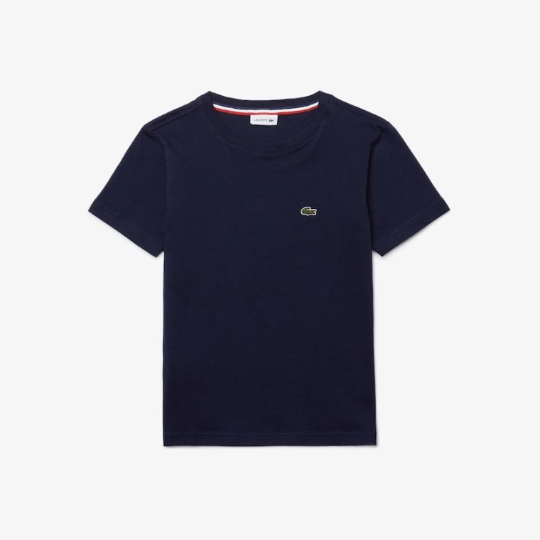 Lacoste Crew Neck Bomull Jersey T-shirt Marineblå Blå | 8YdHZkjd