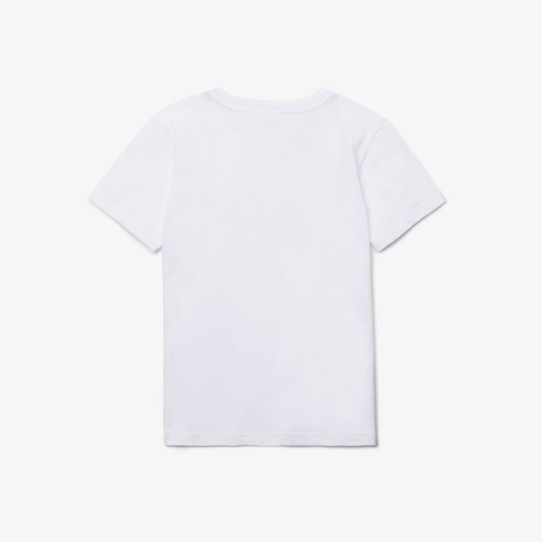 Lacoste Crew Neck Bomull Jersey T-shirt Hvite | HnNMxX1x