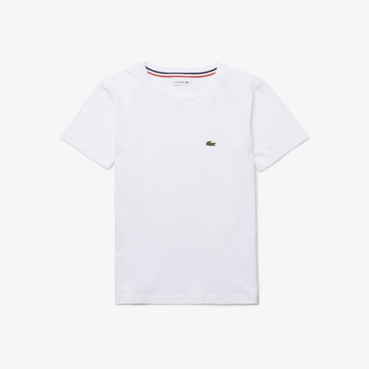 Lacoste Crew Neck Bomull Jersey T-shirt Hvite | HnNMxX1x