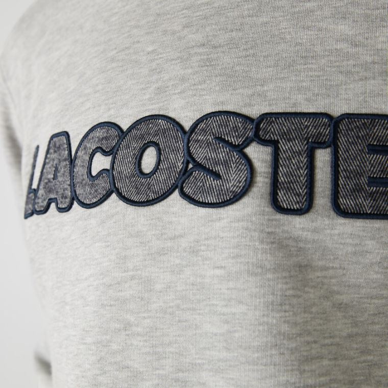 Lacoste Crew Neck Flecked Fleece Sweatshirt Grå | n8BiWbjs