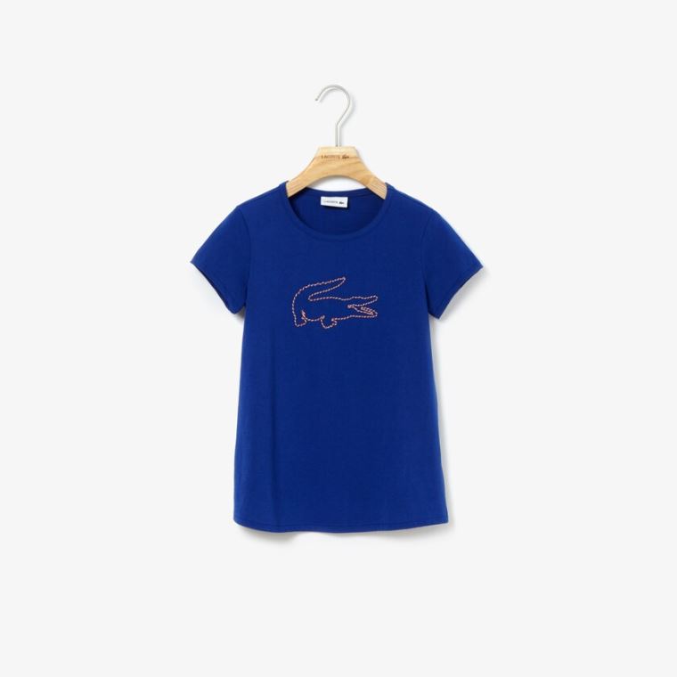 Lacoste Crew Neck Jersey T-shirt Marineblå Blå | KQxypzdy