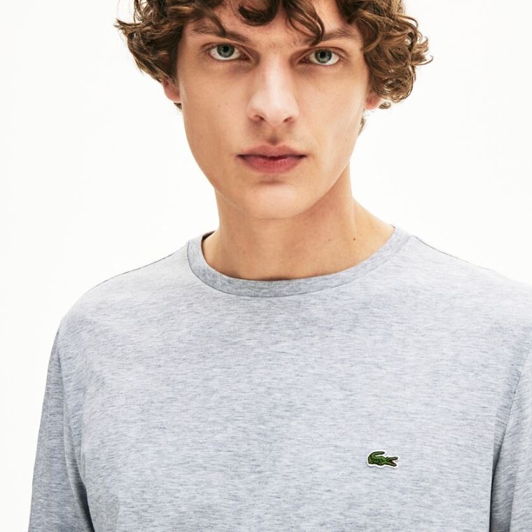 Lacoste Crew Neck Pima Bomull Jersey T-shirt Grå | d10361j9