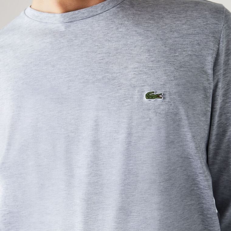 Lacoste Crew Neck Pima Bomull Jersey T-shirt Grå | d10361j9