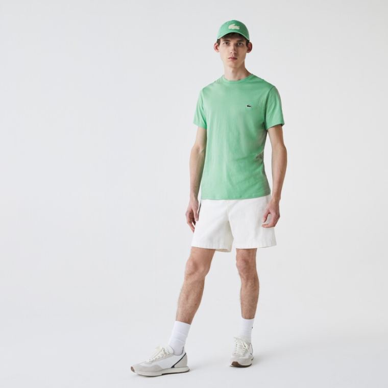 Lacoste Crew Neck Pima Bomull Jersey T-shirt Grønn | zmqThyrl