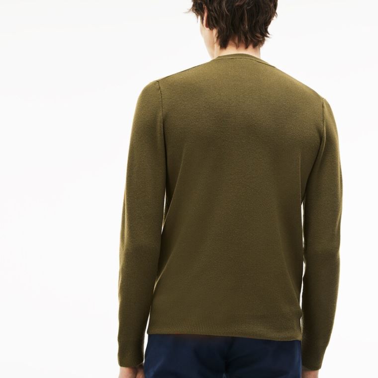 Lacoste Crew Neck Technical Knit Genser Beige | A4nhdICn