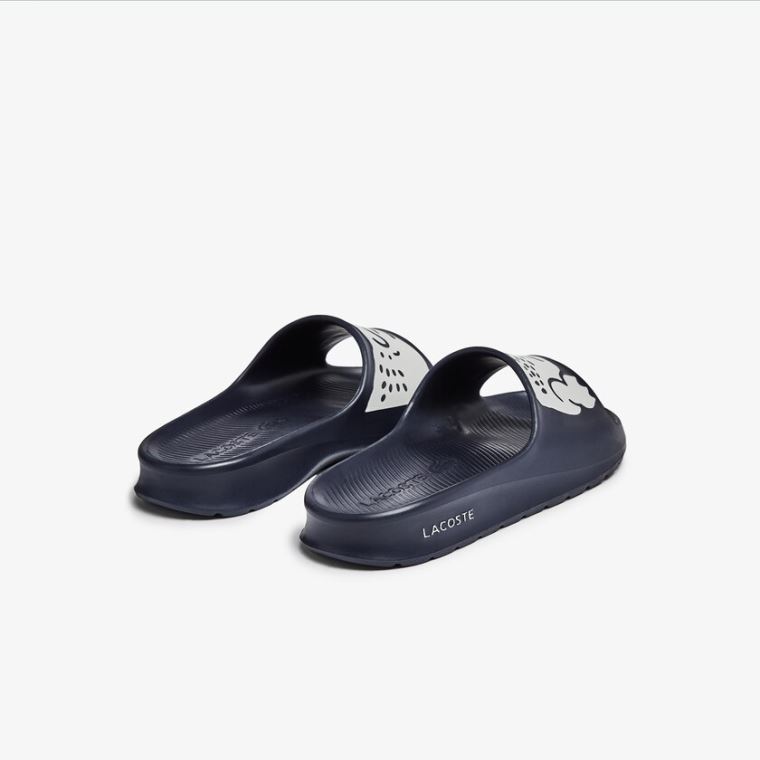 Lacoste Croco 2.0 Syntetisk Print Slides Marineblå Hvite | wAjhzYBe