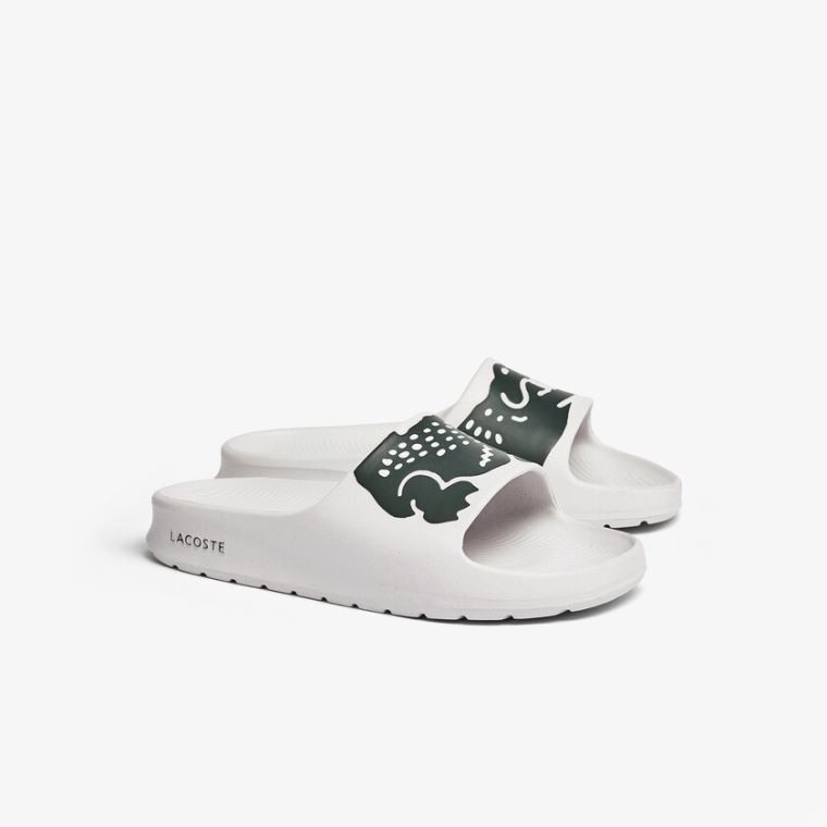 Lacoste Croco 2.0 Syntetisk Slides Hvite | Rmul40Ob