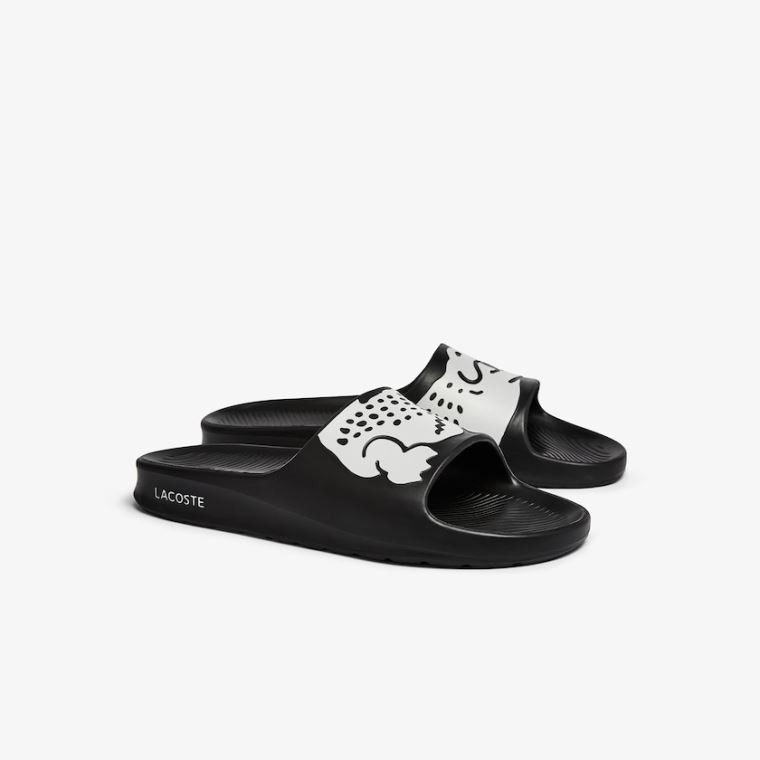 Lacoste Croco 2.0 Syntetisk Slides Svarte Hvite | erLkg9jC