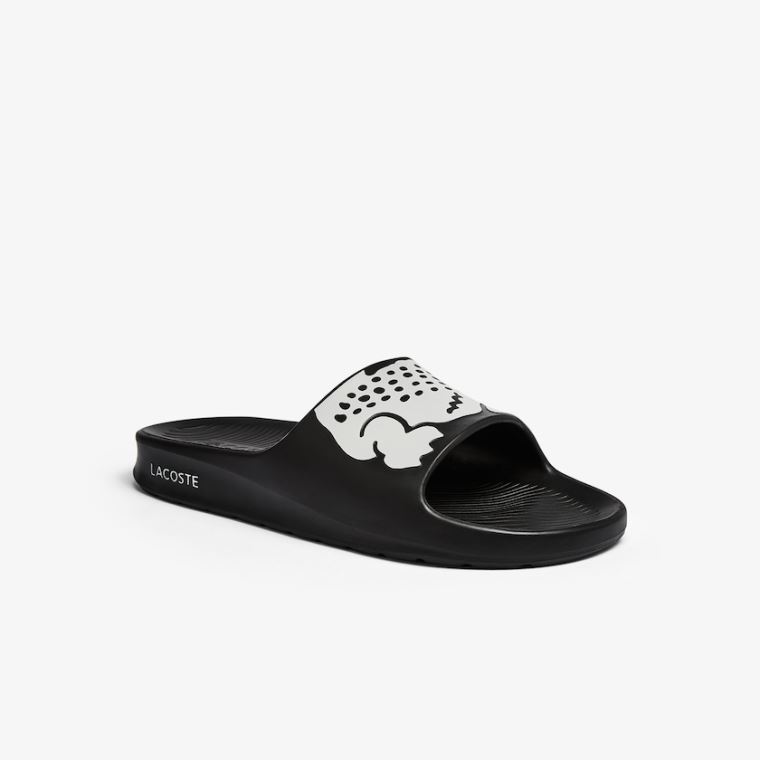 Lacoste Croco 2.0 Syntetisk Slides Svarte Hvite | erLkg9jC