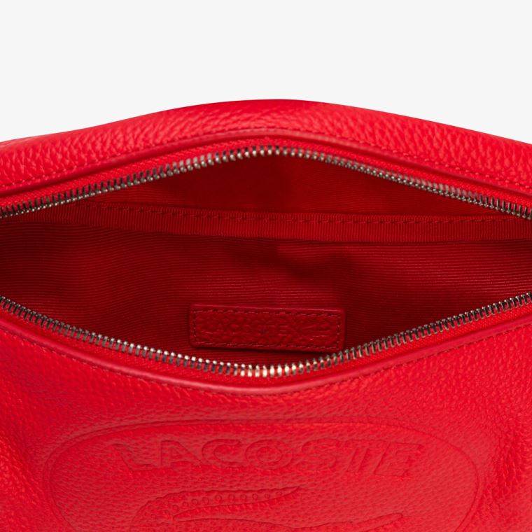 Lacoste Croco Crew Grained Lær Beltbag Rød | fxBJba60