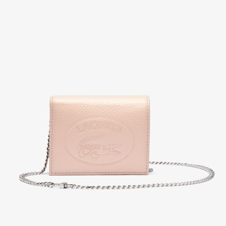 Lacoste Croco Crew Grained Lær Phone Wallet Rosa | eXIDEx9B