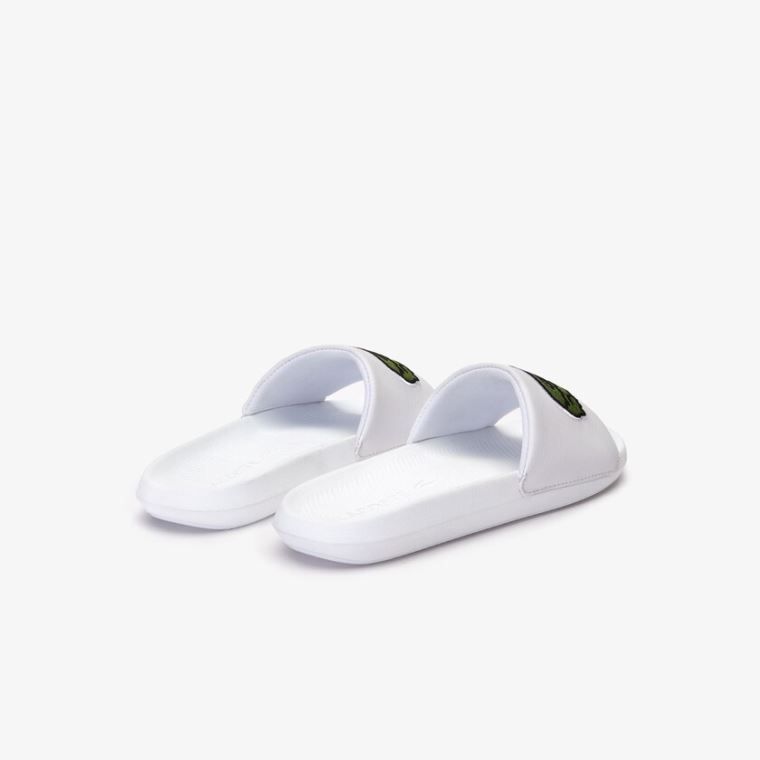 Lacoste Croco Syntetisk Slides Hvite Grønn | 5TrhPk0L