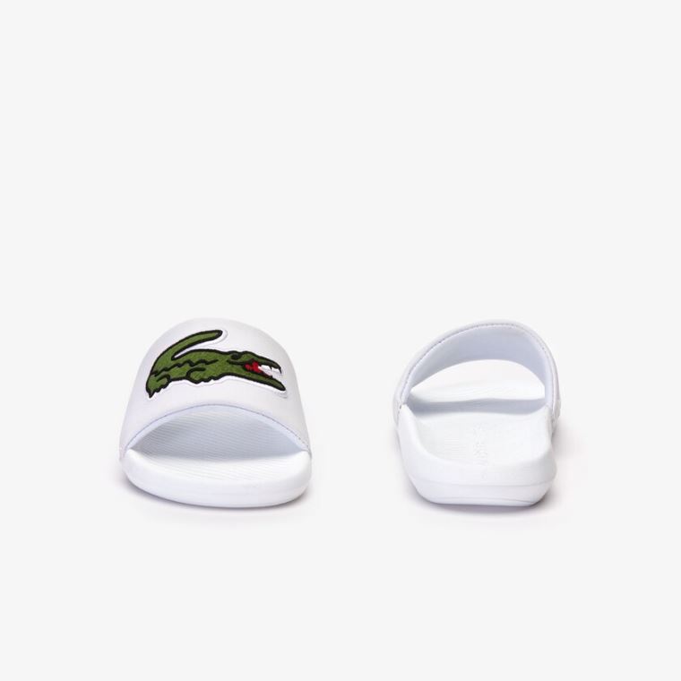 Lacoste Croco Syntetisk Slides Hvite Grønn | 5TrhPk0L