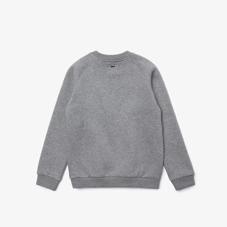 Lacoste Crocodile Graphic Fleece Sweatshirt Grå | oxRYOUsS