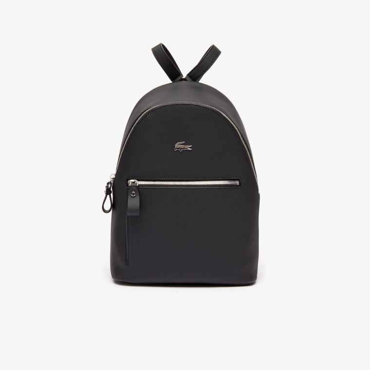 Lacoste Daily Classic Coated Piqué Canvas Backpack Svarte | cRwKQxpN