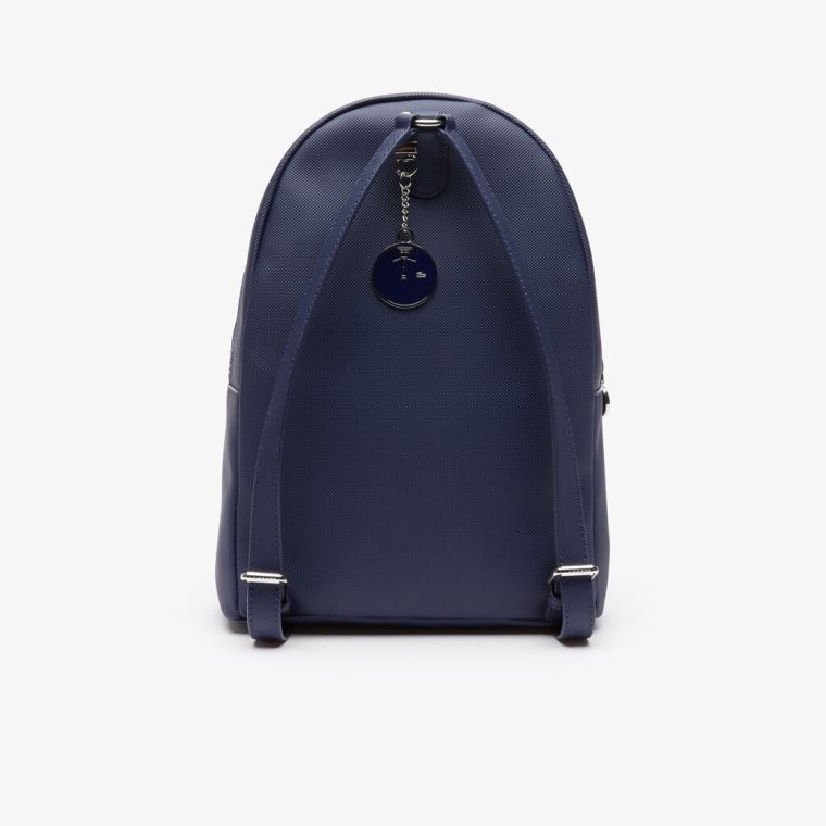 Lacoste Daily Classic Coated Piqué Canvas Backpack Marineblå | cYcEa4rd