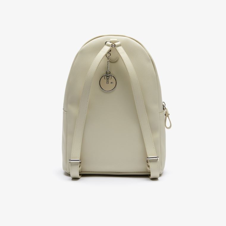 Lacoste Daily Classic Coated Piqué Canvas Backpack Khaki Grønn | rrQSwp3w