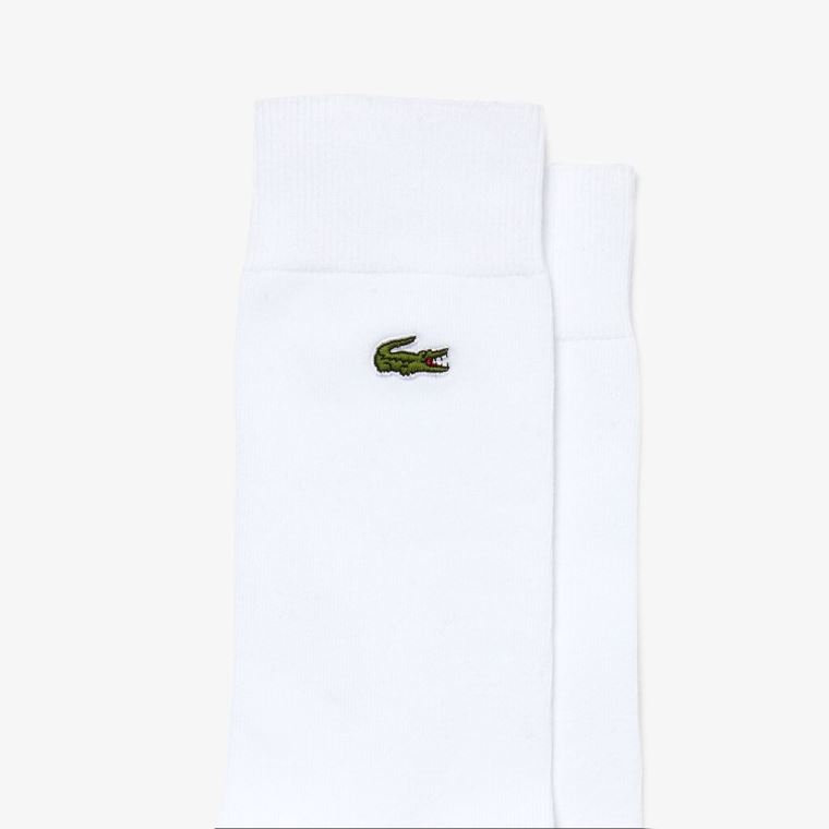 Lacoste Embroidered Crocodile Bomull Blend Socks Hvite | BBpIwdC2