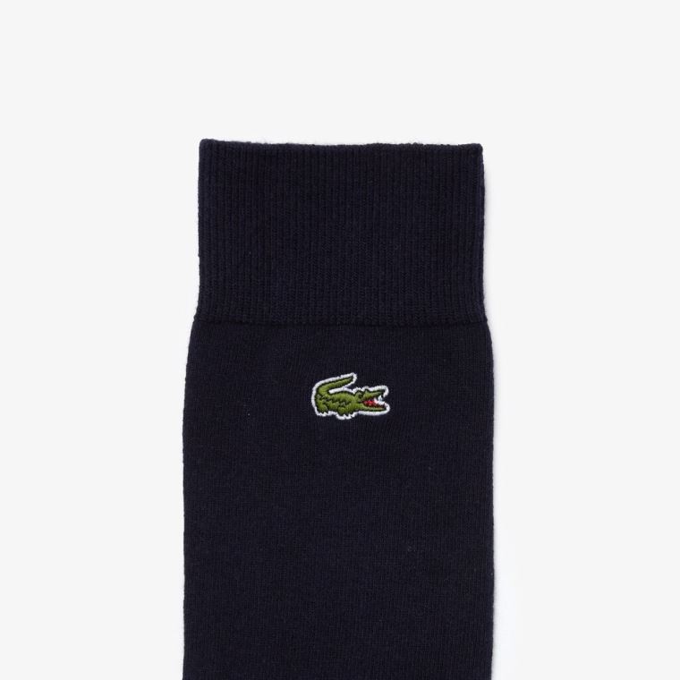 Lacoste Embroidered Crocodile Bomull Blend Socks Marineblå Blå | Cxz0DKuM