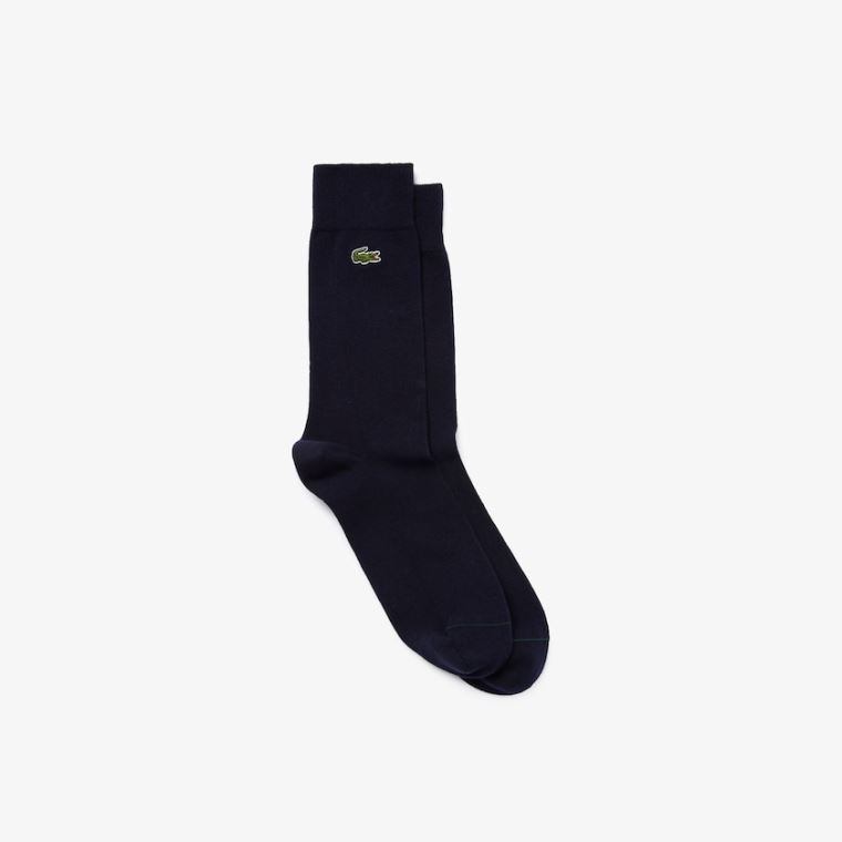 Lacoste Embroidered Crocodile Bomull Blend Socks Marineblå Blå | Cxz0DKuM