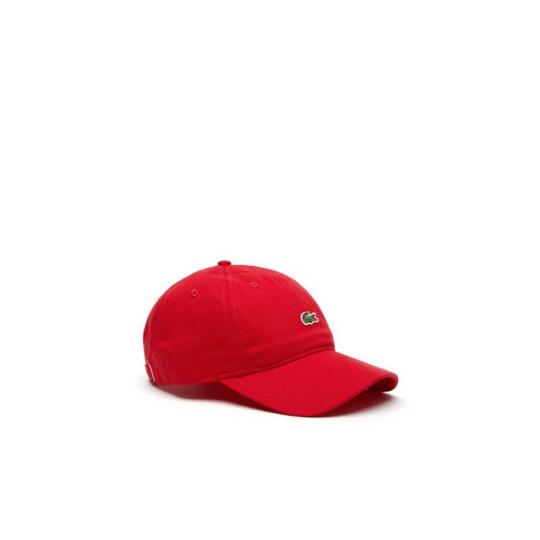 Lacoste Embroidered Crocodile Bomull Cap Rød | ivtSiMi3