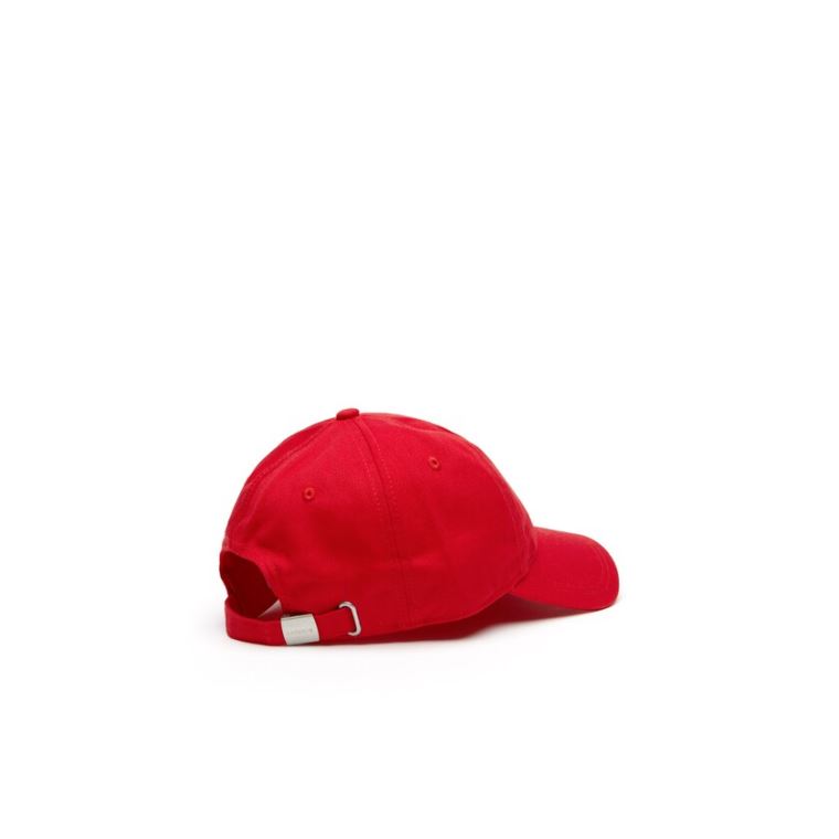 Lacoste Embroidered Crocodile Bomull Cap Rød | ivtSiMi3