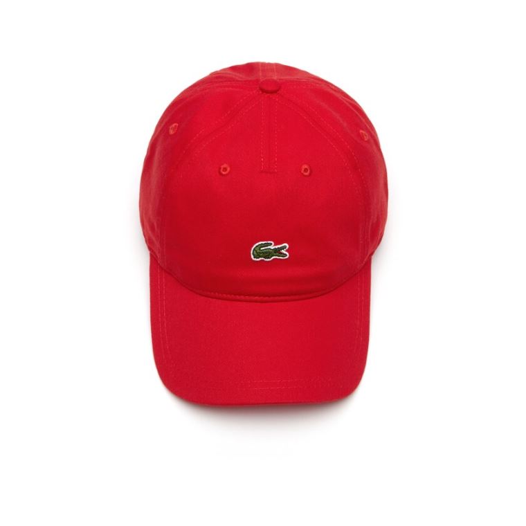 Lacoste Embroidered Crocodile Bomull Cap Rød | ivtSiMi3