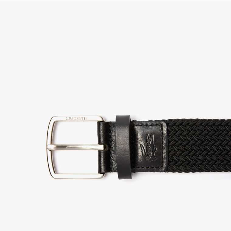 Lacoste Engraved Spenne Stretch Knitted Belt Svarte | zKwve10V