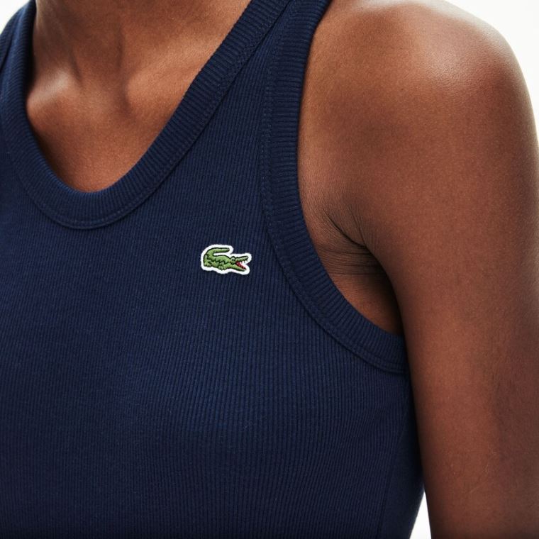 Lacoste Ermeløse Scoopneck Top Marineblå Blå | OG8zpcaN