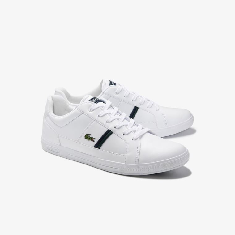 Lacoste Europa Lær Sneakers Hvite | VebcIpdH