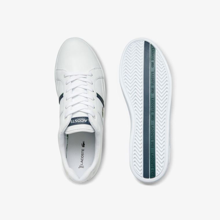 Lacoste Europa Lær Sneakers Hvite | VebcIpdH