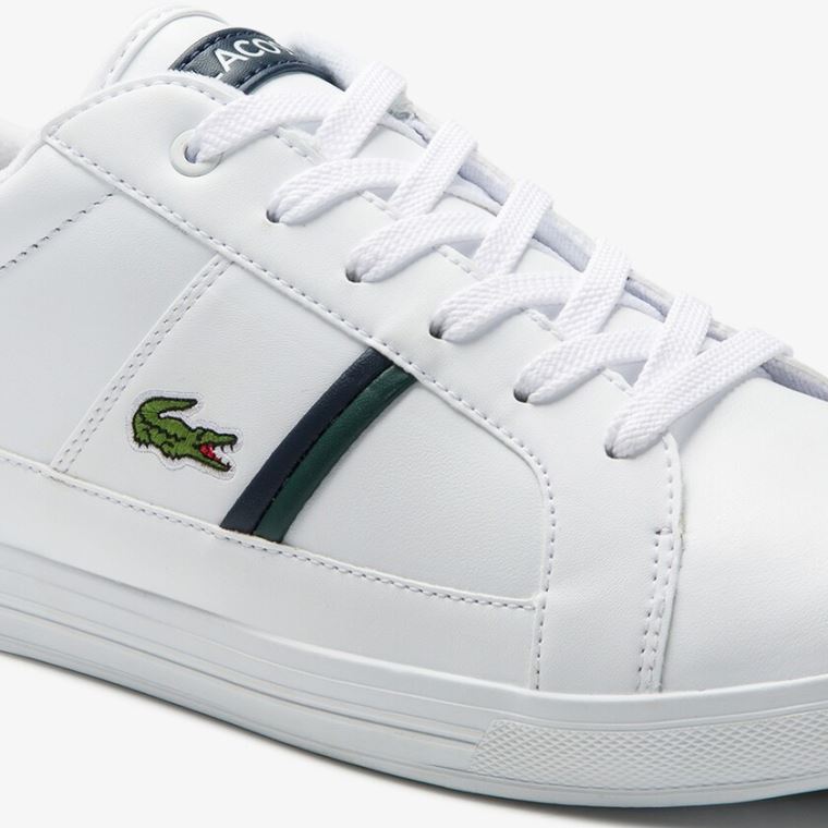 Lacoste Europa Lær Sneakers Hvite | VebcIpdH